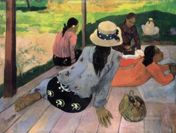  Primitivism Oil Painting - Siesta Post Impressionism Primitivism Paul Gauguin